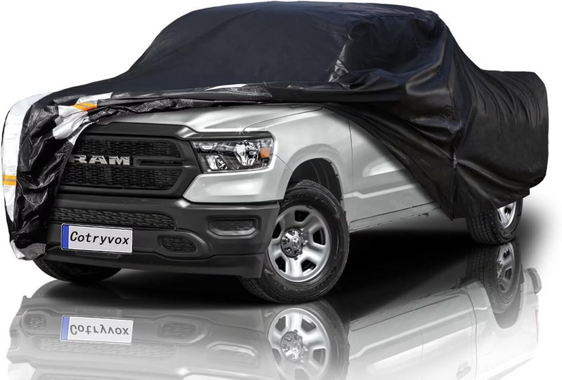 Cotryvox Dodge Ram 1500 Truck Cover Custom Fit 2009-2026 Crew Cab SB (5.75') with Door Zipper, 12 Layers Full Exterior Pickup Truck Cover Waterproof All Weather, for Wind Dust Sun and UV Protection. - Image 1